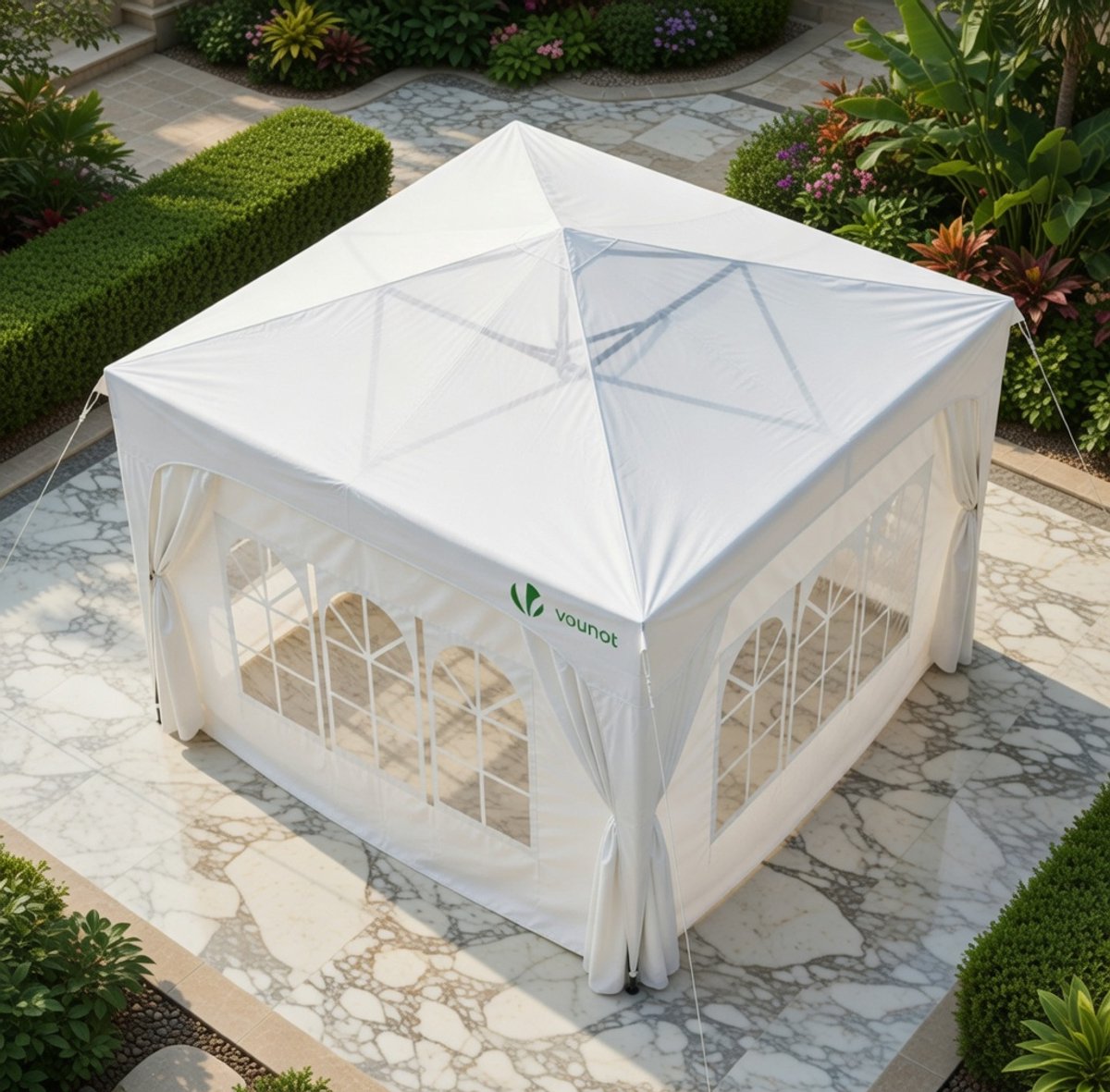Luxe Pop-Up Partytent 3x3m Waterdicht & UV-Bestendig – Inklapbaar Tuinpaviljoen met 4 Zijwanden, Zandzakken & Draagtas – Professionele Feesttent voor Tuin, Camping & Evenementen – Wit Medahomestore