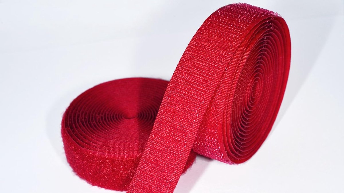 Klittenband rood 20mm naaibaar 1 meter - Haak & lus - Stevige klittenband voor naaien, textiel, DIY & bevestiging