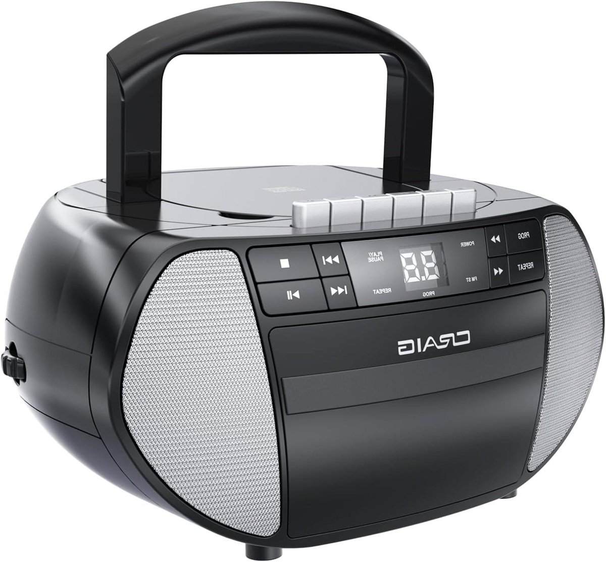CD Boombox Cassette - Radio Speler - Muziek Luisteren - Top Loader CD - 27.3 x 25.4 x 15.6 cm