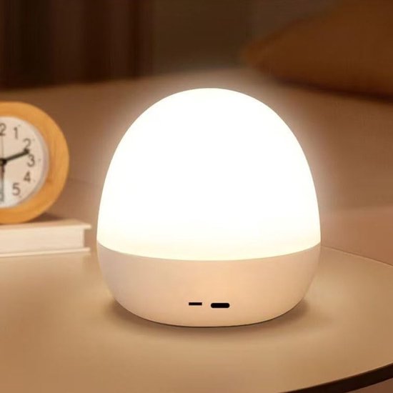 Nachtlampje - LED-nachtlampje - Dimbaar - Bureaudecoratie - Nachtlampje voor naast het bed - Touchscreen leeslamp voor op het bureau, geschikt als nachtlampje voor de slaapkamer, wit van Merkloos — afbeelding 5