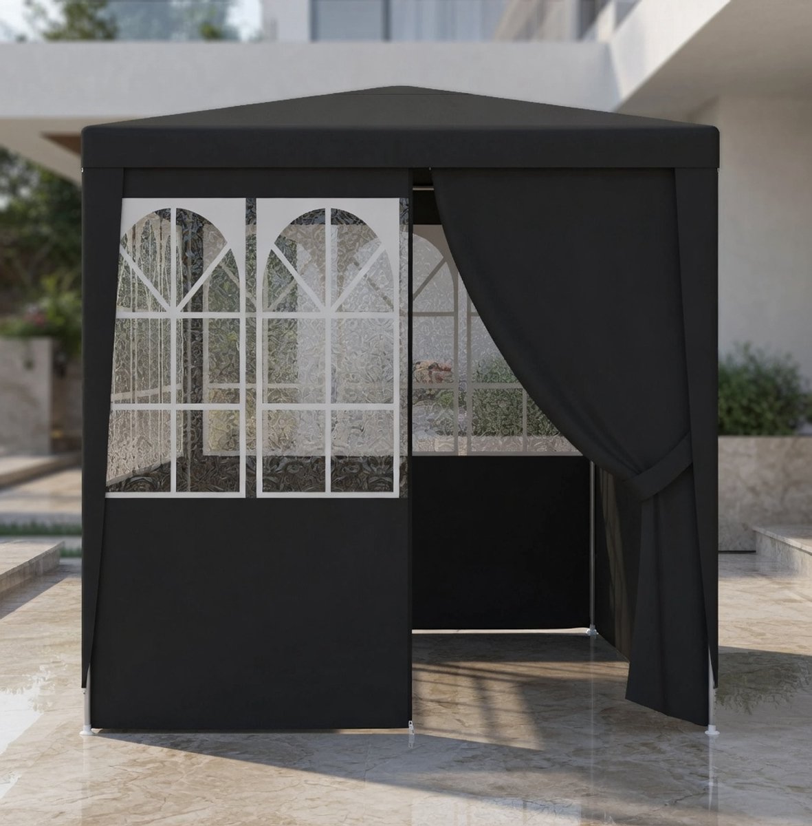 Luxe Waterdichte Partytent 2,5x2,5m met Zijwanden en Ritsdeur – Stevig Stalen Frame – UV-Bestendig – Tuinpaviljoen / Feesttent voor Tuin, Camping & Outdoor EvenementenMedaHomeStore