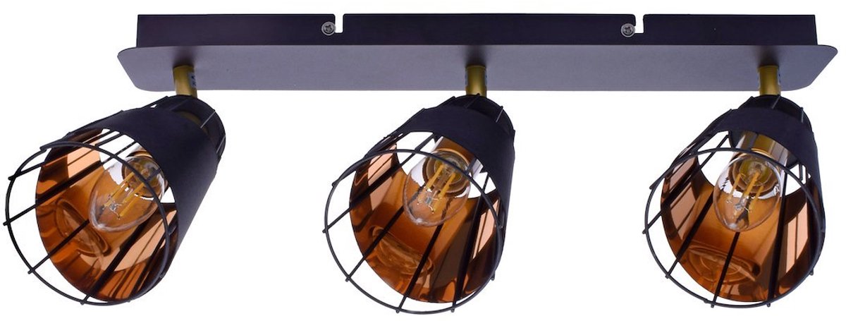 Milagro Rick - Reflektorlamp - Drie Lichten - E14 Fitting - Zwart