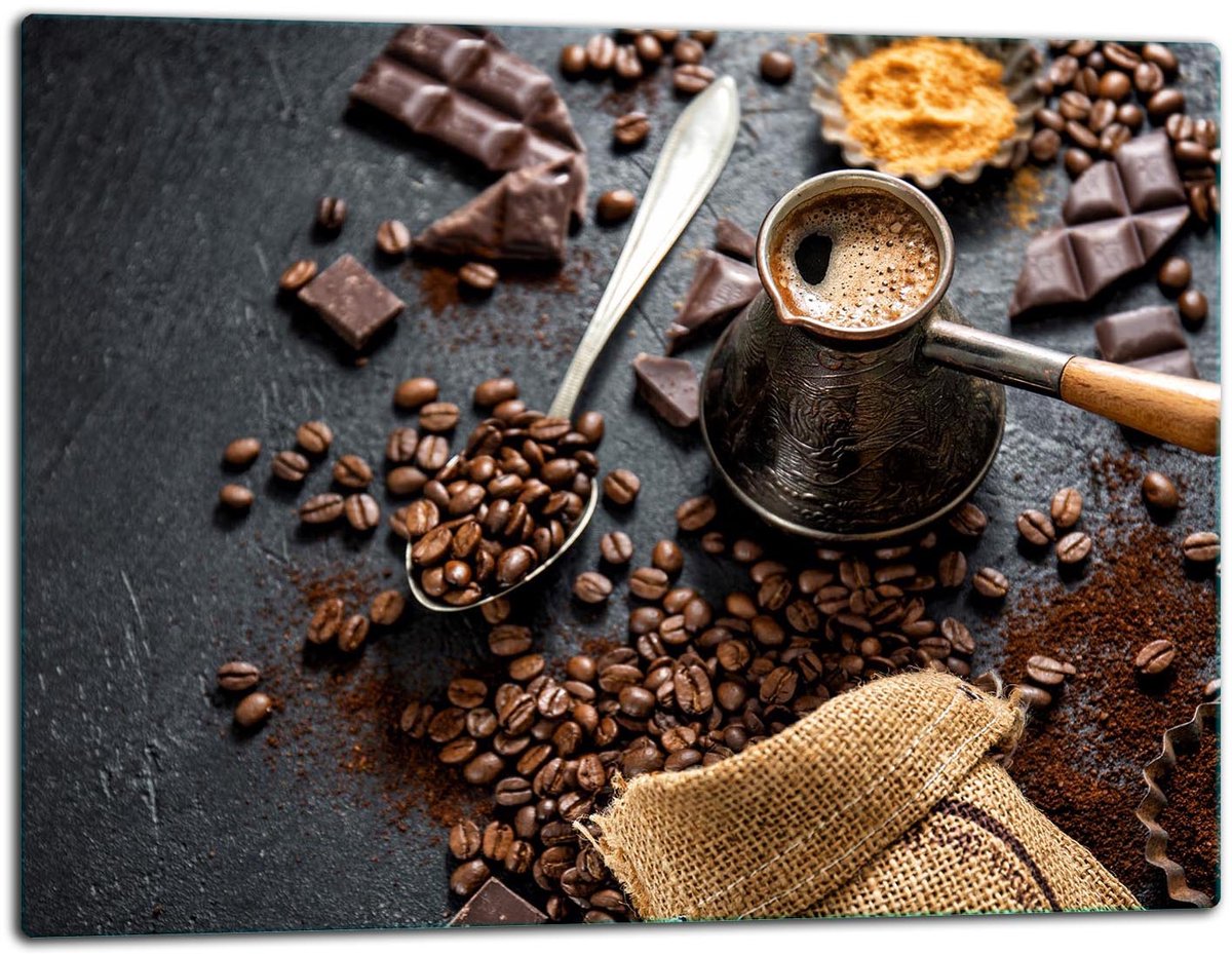 TMK ArtDeko - Snijplank - Glas - 52x40 cm - Koffie
