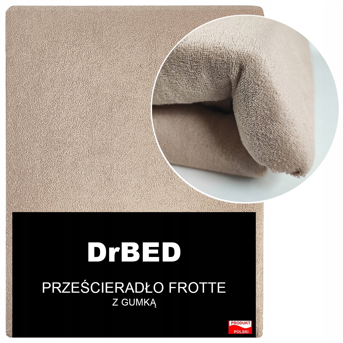 DrBED - Hoeslaken Frotte - Ademend - Mięsiste - Beige