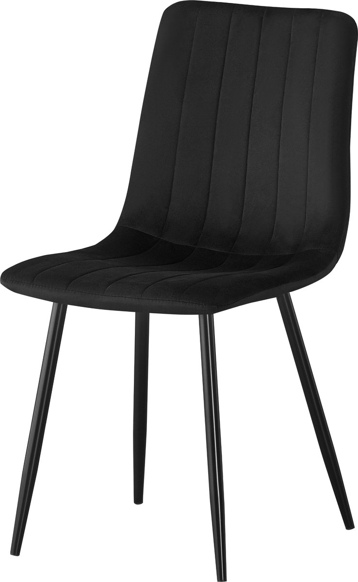 Luxury4Home IRIS - Eetkamerstoel - Zwart Velvet - Pikote