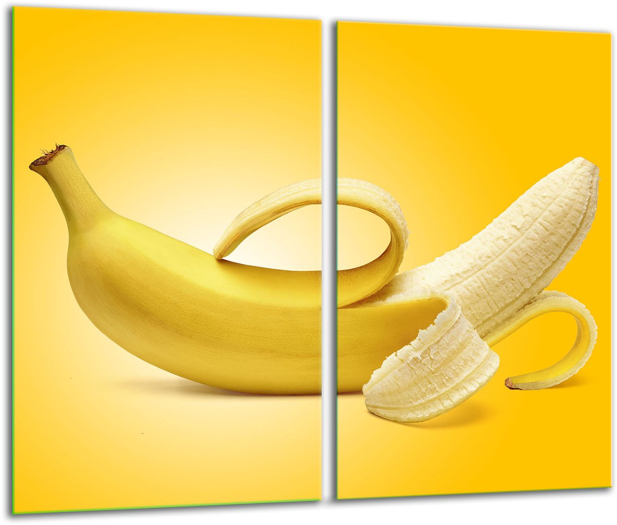TMK ArtDeko - Snijplank - Inductiekookplaat Beschermplaat - Banaan Motief - 2x 30x52 cm