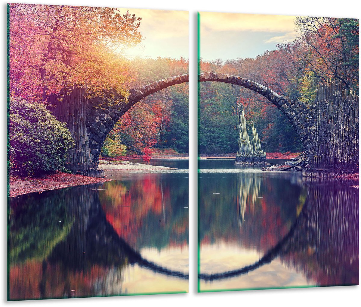 TMK ArtDeko - Snijplank - Glas - 30x52cm - Kleurige Landschap