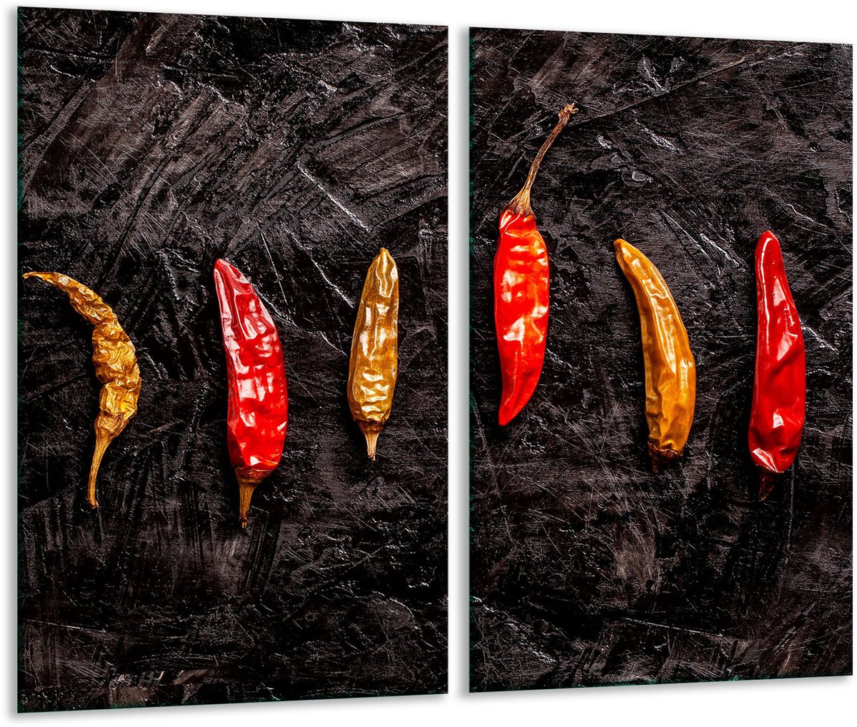 TMK ArtDeko - Serie Paprika - Glazen Snijplank - 30x52 cm - Antislip