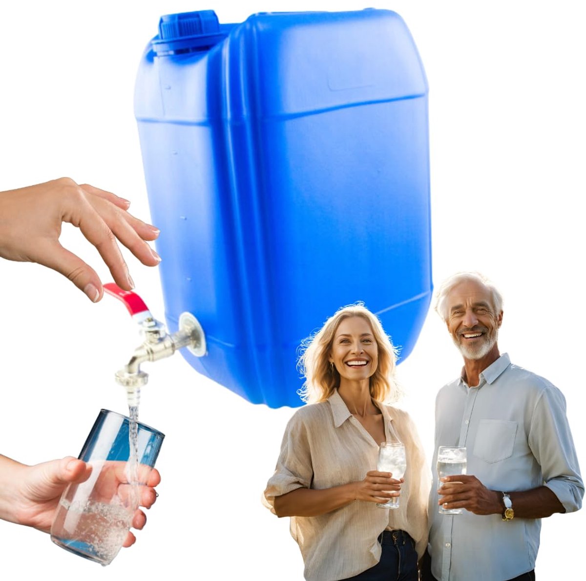 Anwicar Jerrycan voor Water - 10 L - Watercontainer met Kraantje en Dop - Waterdispenser Camping - Blauw