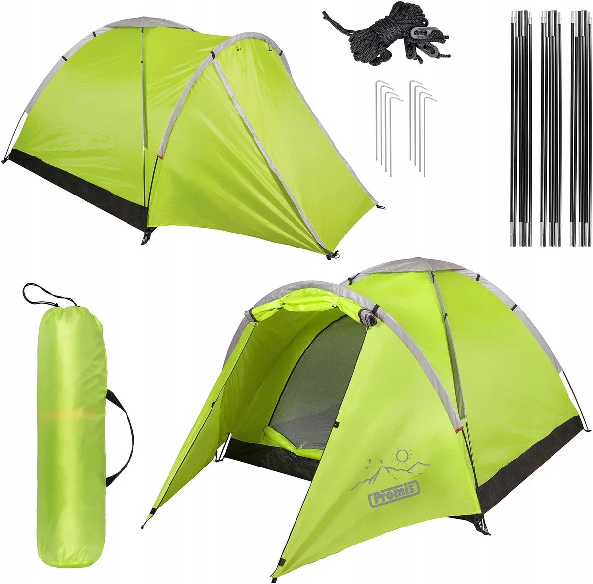 Promis ALPENAIR PRO - Opnametenten - 3 Persoons - Waterdicht - Met Prieeltje
