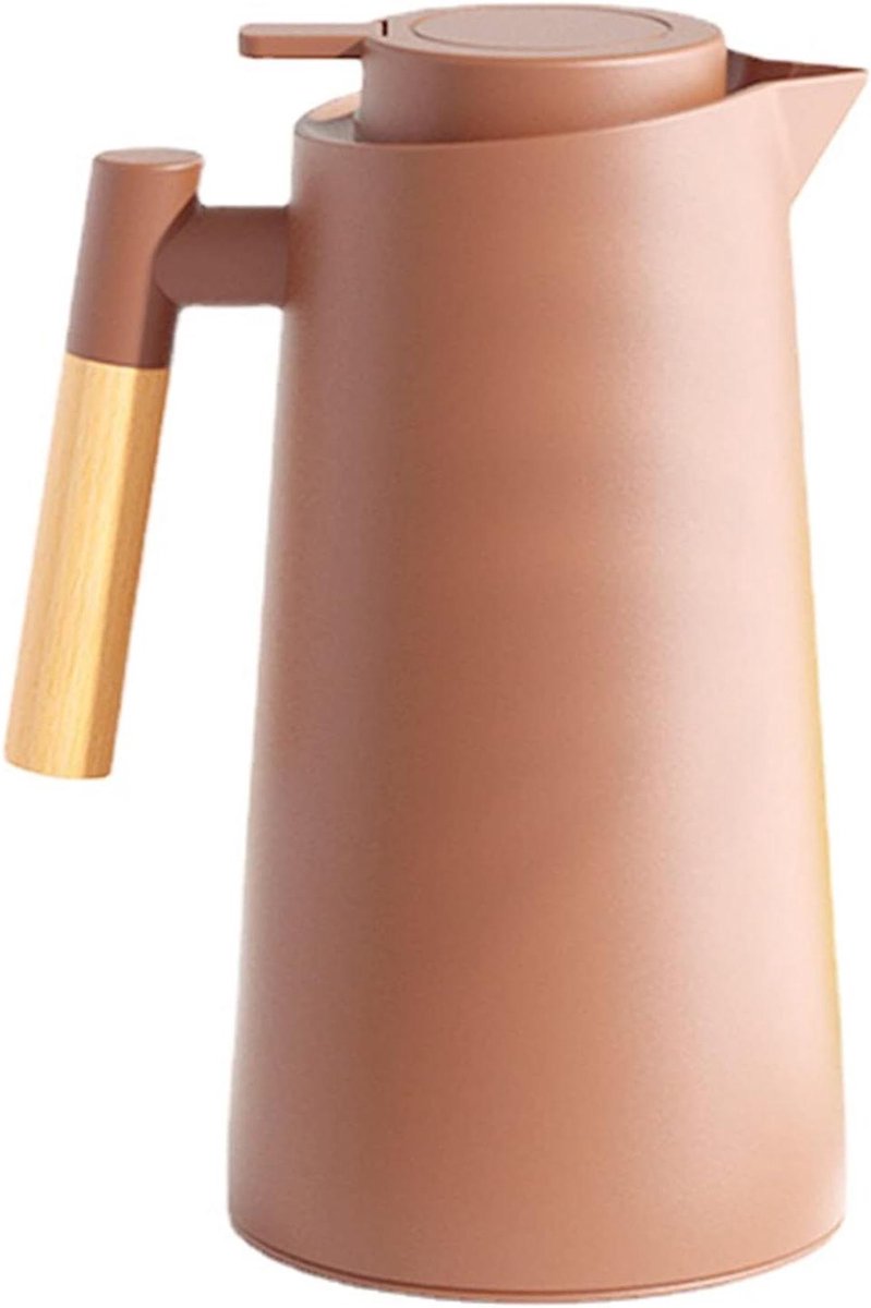 Thermoskan Koffiekaraf - Warme Koude Dranken Fles - Dranken Warm Houden - Dubbellaagse Vacuüm Isolatie - 1 Liter - Bruin