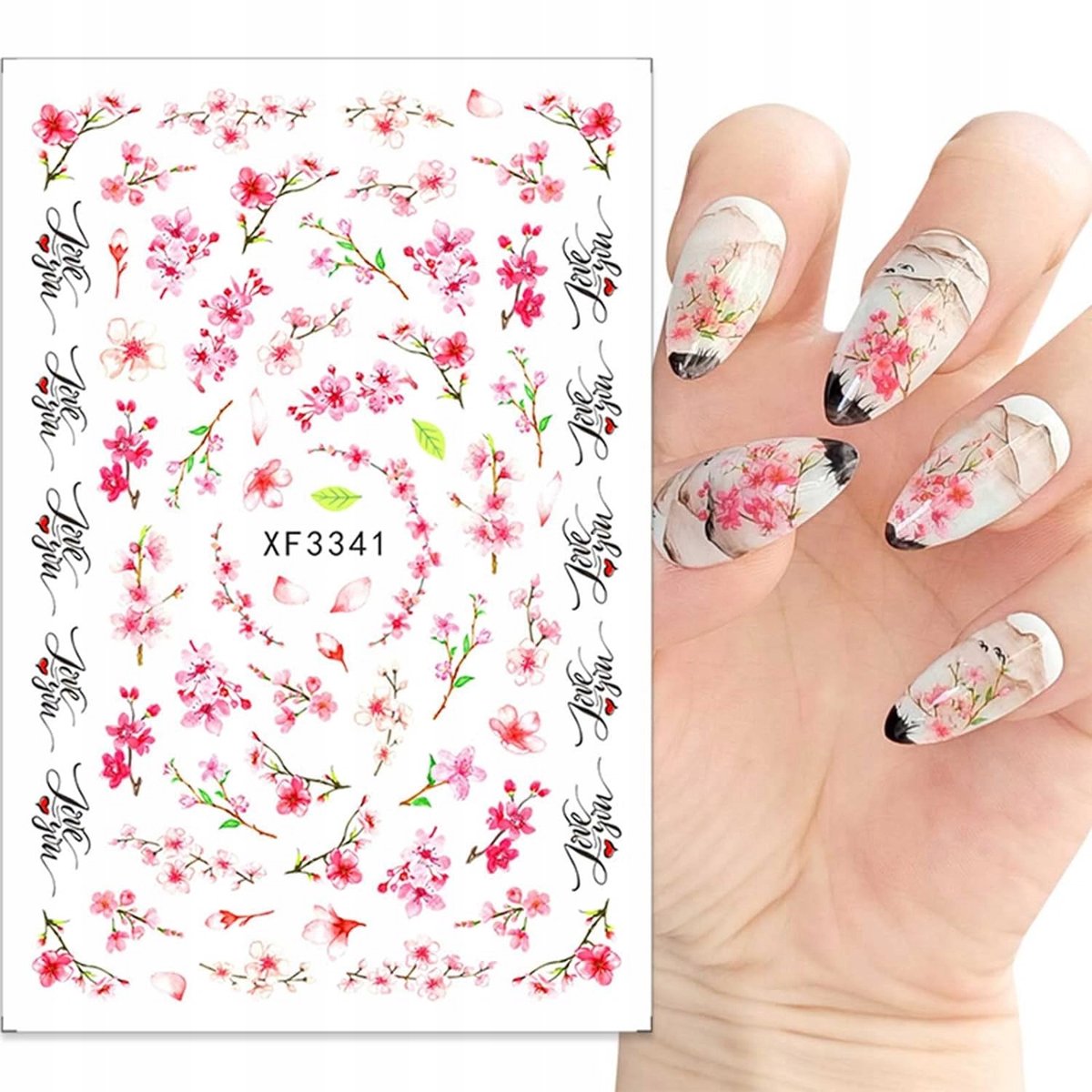 Frezarkowo - Samoprzylepne Nagelstickers - WIOSNA LATO KWIATKI - Kwiatki Motief - 9,5x6,5 cm