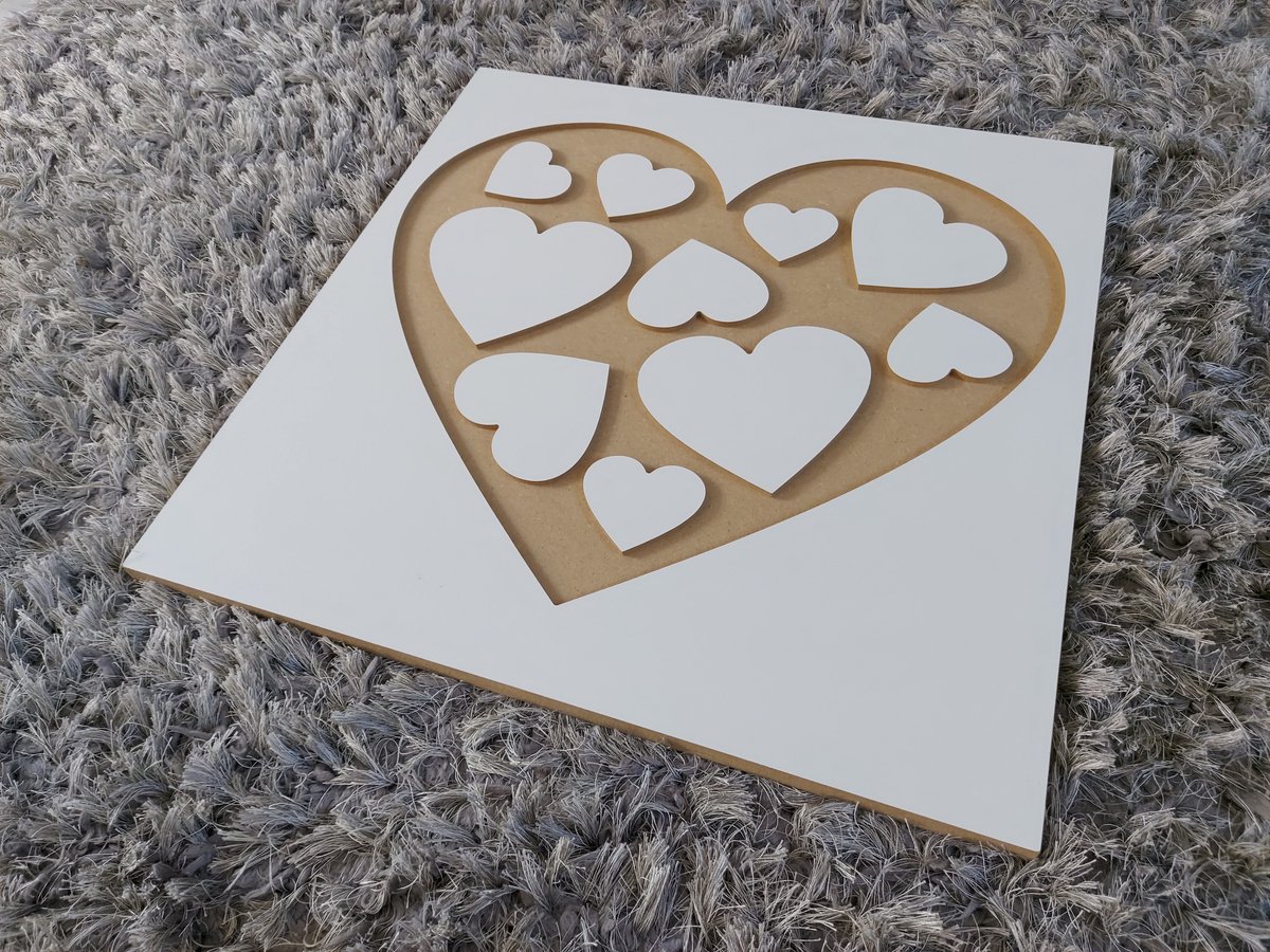 Moliland Serie - MDF Wanddecoratie - Groot Hart - 50x50 cm - Voor Diverse Kamers