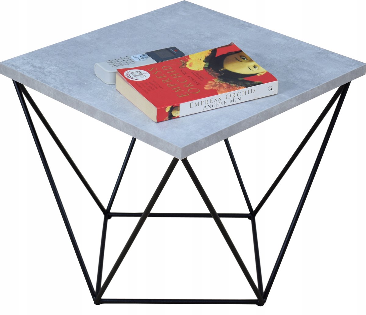 FutuStal 2K40 Serie - Salontafel - 40x40 cm - Zwart Dradenframe - Betonlook Blad Zwart;Betonlook