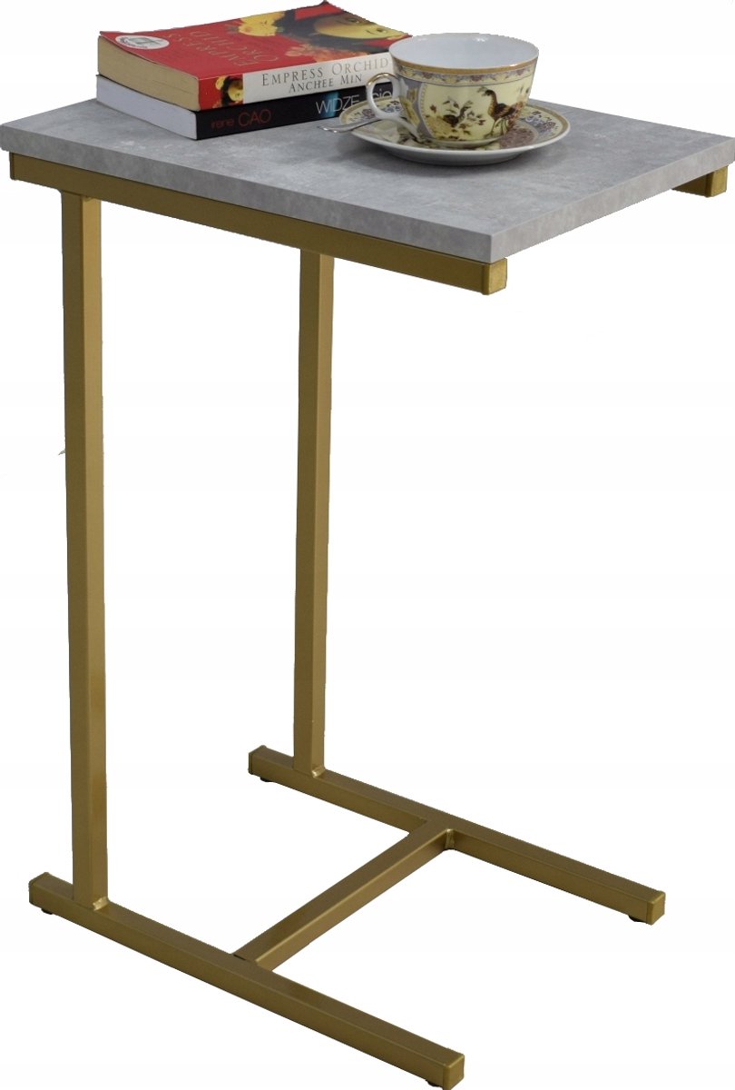 FutuStal EKO Serie - Bijzettafel - Goud - Beton - 62 cm Goud;Beton Grijs