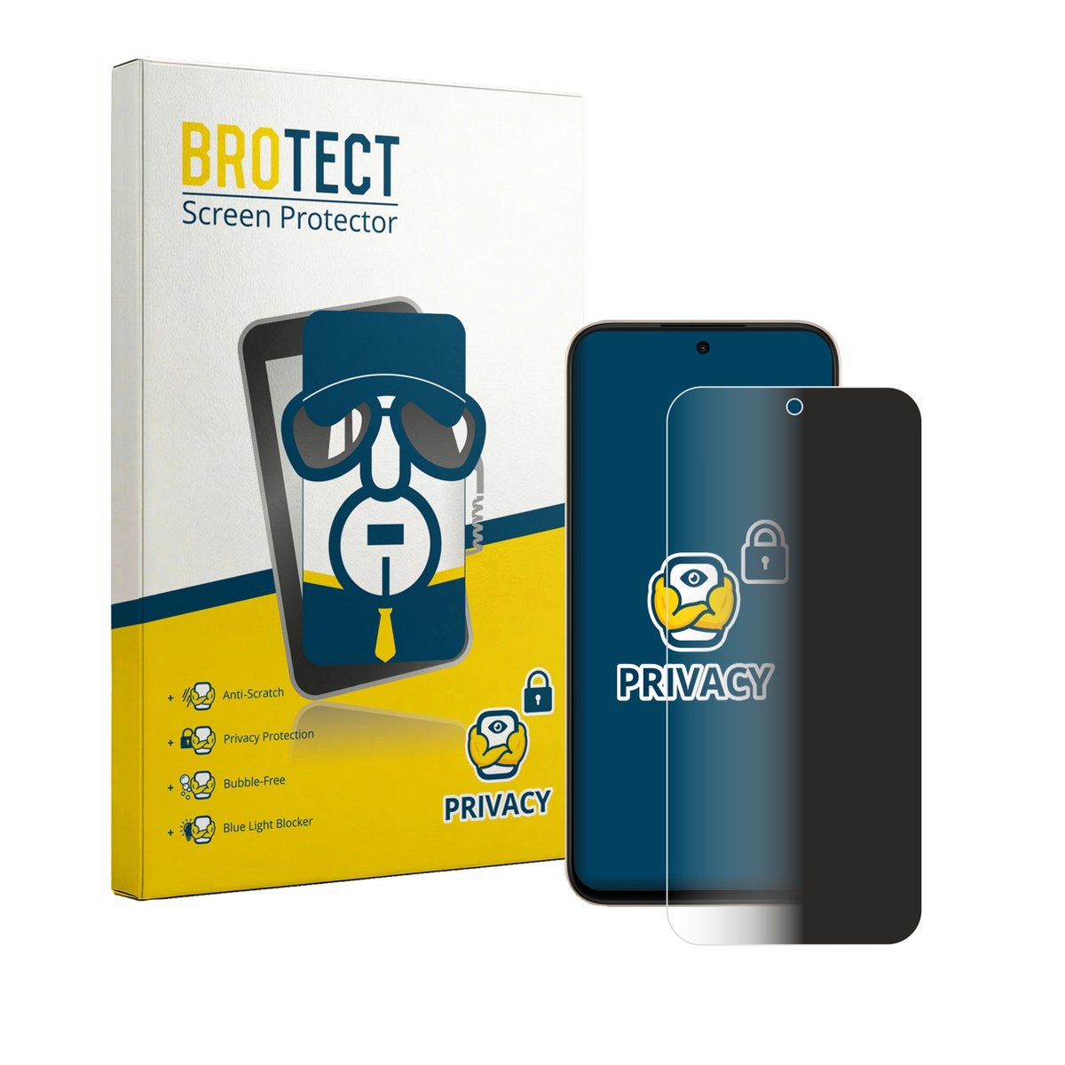 BROTECT - privacy screenprotector voor Oppo A6c - Folie Beschermfolie Blauwlichtfilter