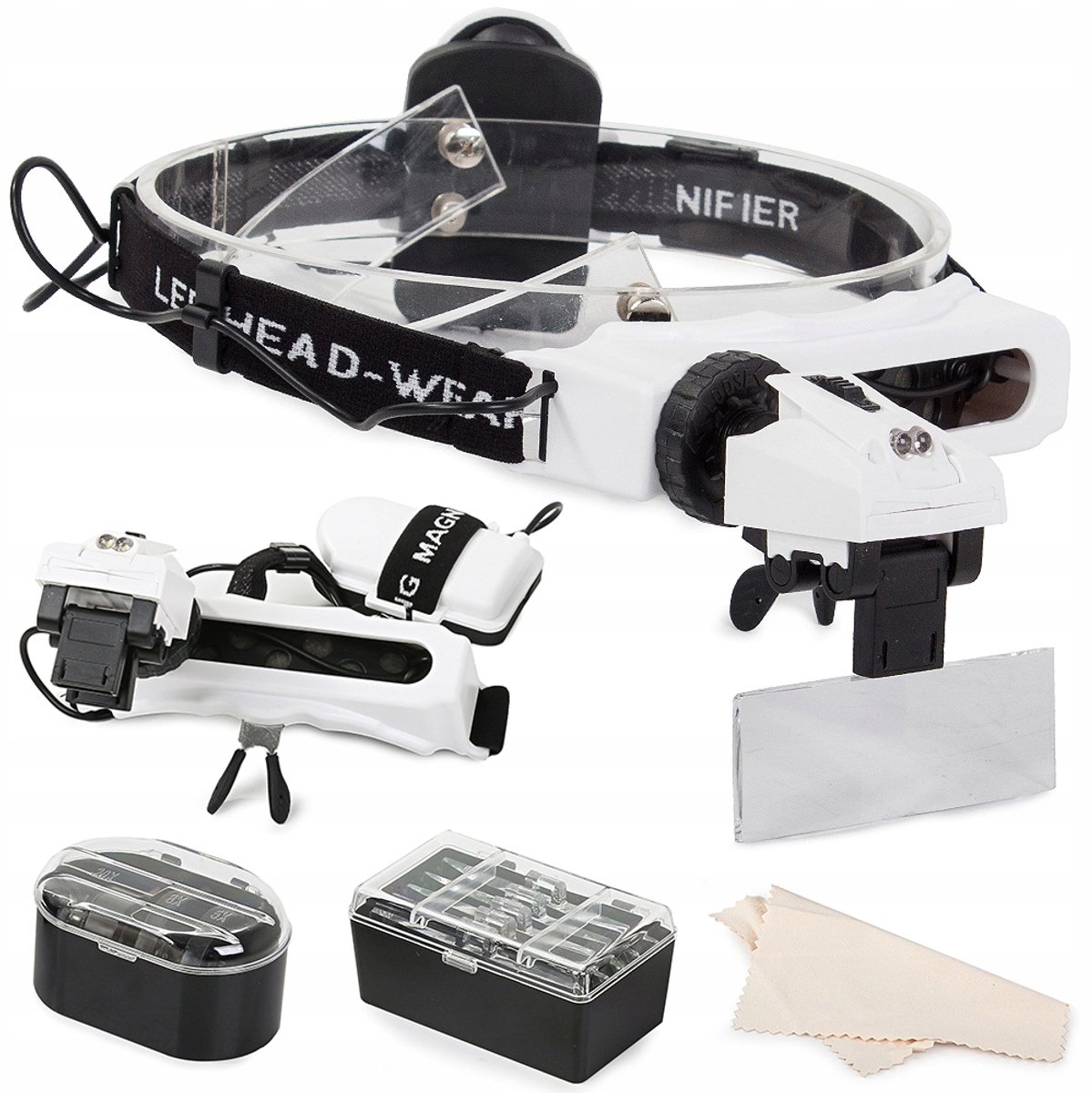 Verk Group LUPA 9892E1 - Hoofdloupe Met LED - Verwisselbare Lenzen - 8x Vergroting