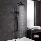 Auralum Max Regendouche - Zonder kraan - Regendouche Ø 22 cm - Handdouche met 3 functies - Hoogte Verstelbaar 75-110 cm - Douchesysteem - Mat Zwart