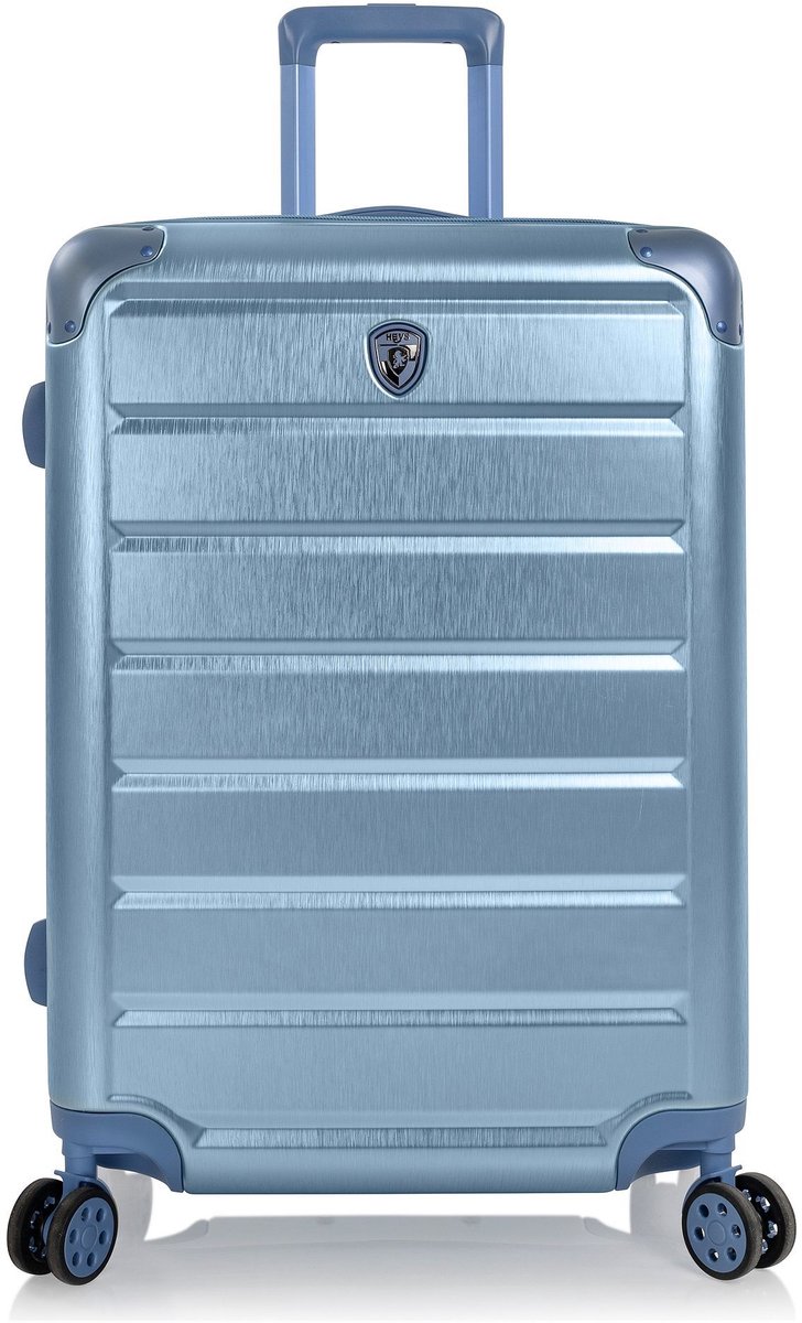 Heys Alumix 4 wielen Trolley M 66 cm met uitbreidingsplooi - Harde bagage - TSA slot - icy blue