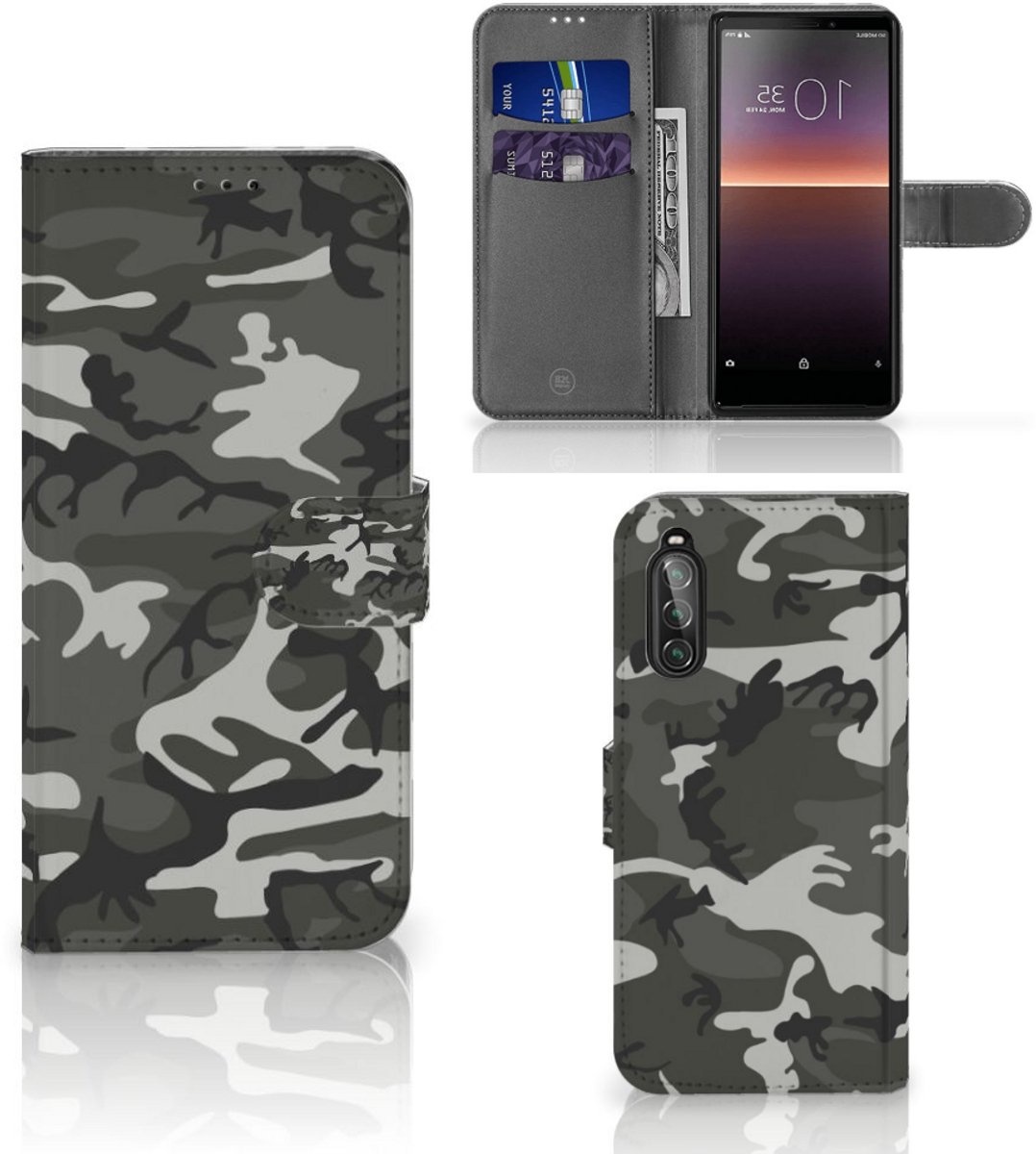Sony Xperia 10 II Telefoon Hoesje Army Light