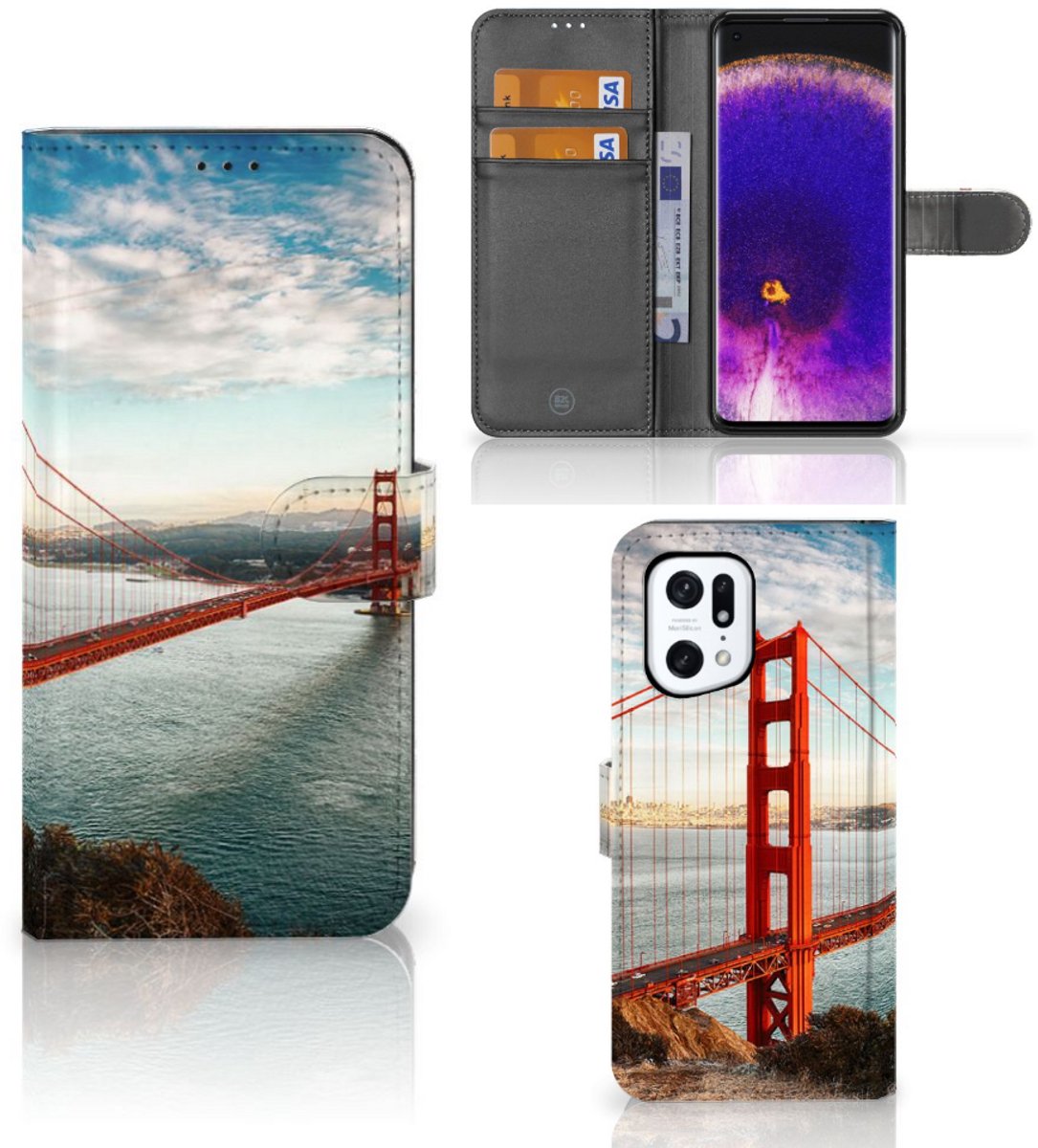 OPPO Find X5 Pro Flip Cover Golden Gate Bridge