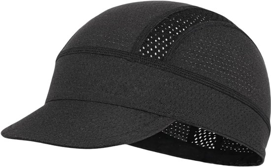 Fietsmuts, verkoelende helminleg, helmmuts met klep, unisex hardloop- en fietsmuts (Zwart – Draagbaar onder een helm)