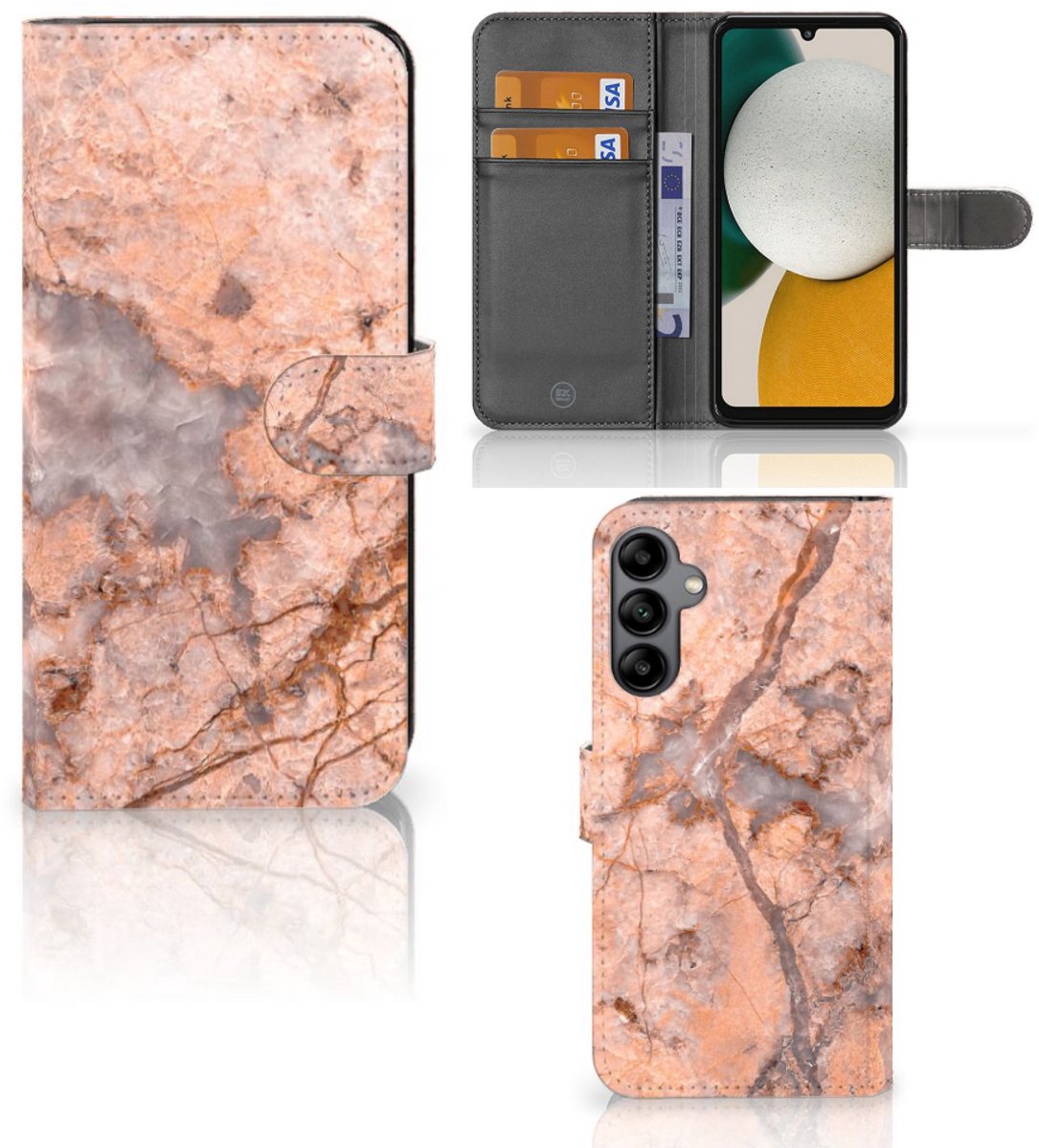 Samsung Galaxy A34 Bookcase Marmer Oranje