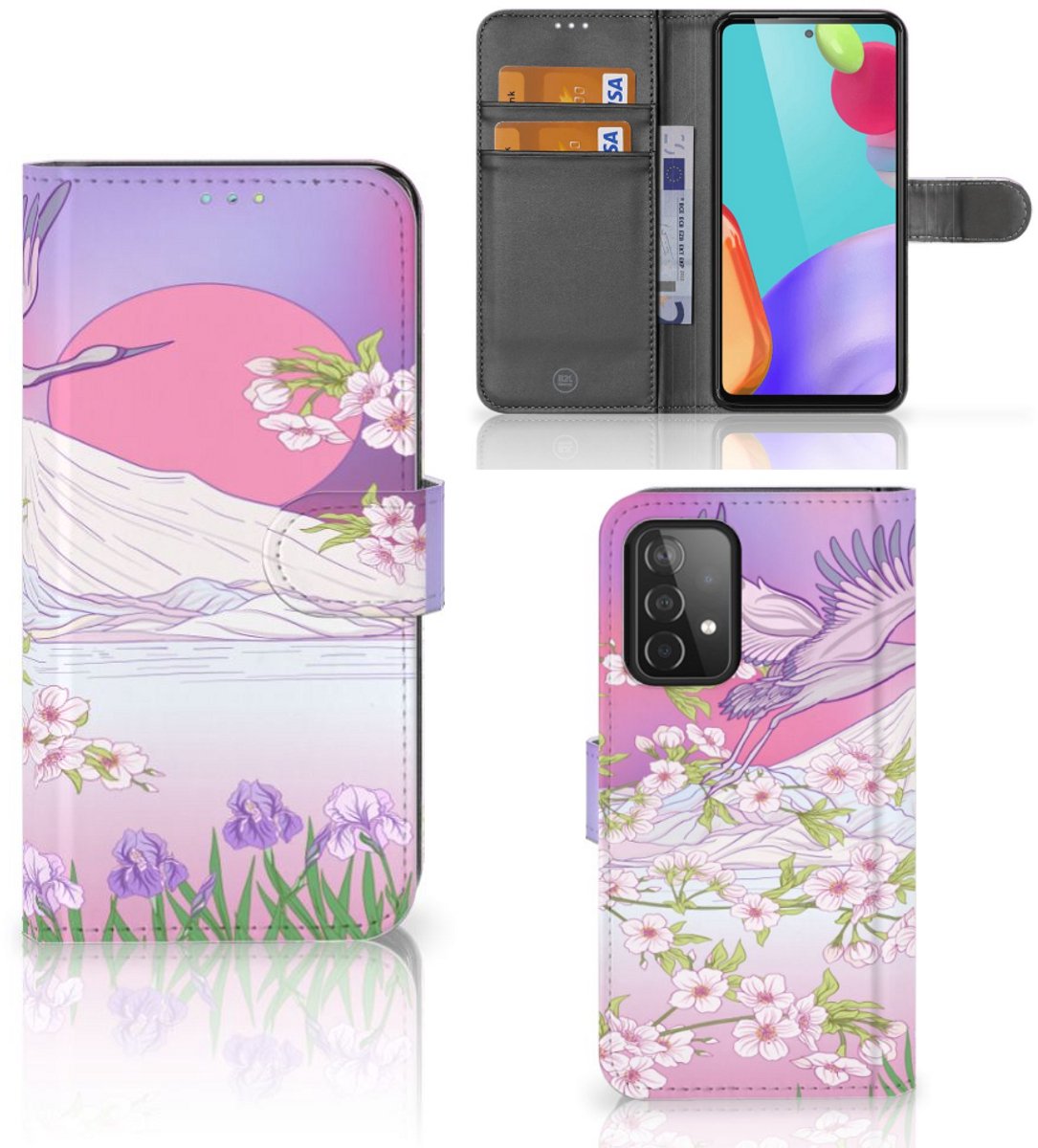 Samsung Galaxy A52 Telefoonhoesje met Pasjes Bird Flying