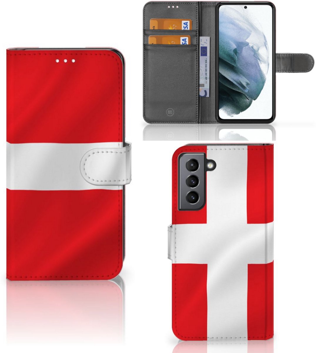 Samsung Galaxy S21 FE Bookstyle Case Denemarken