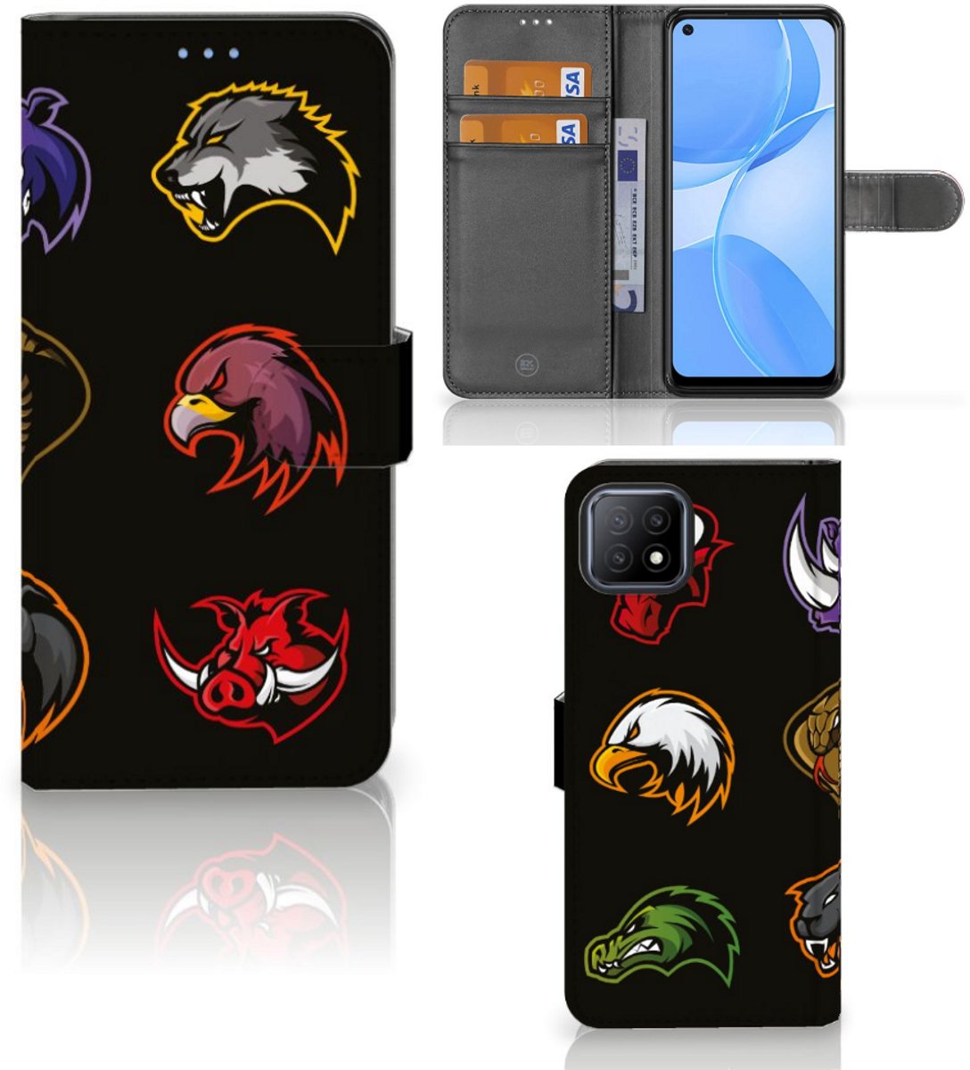 Book Case voor OPPO A73 5G Leuk Hoesje Cartoon