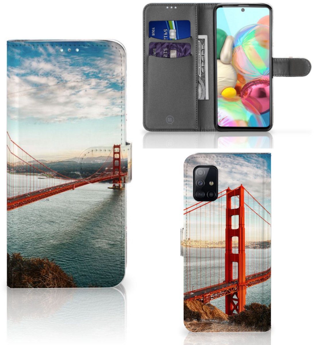 Samsung Galaxy A71 Flip Cover Golden Gate Bridge