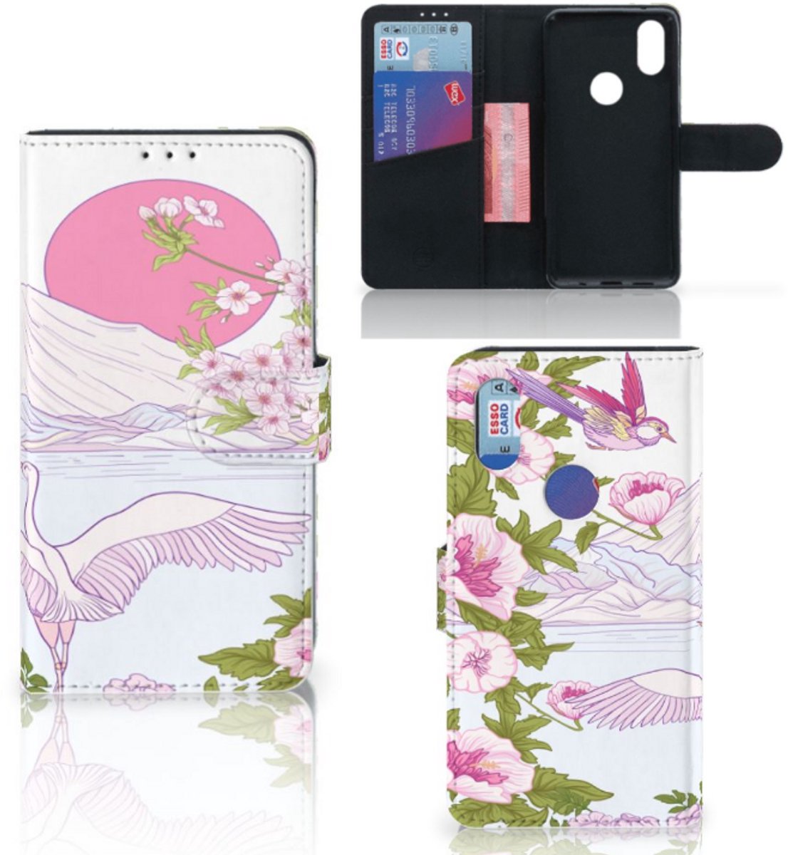 Boekhoesje voor Xiaomi Mi Mix 2s Telefoonhoesje met Pasjes Bird Standing