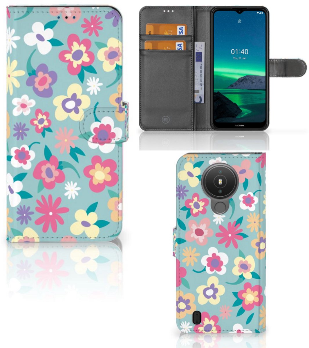 Nokia 1.4 Hoesje Flower Power