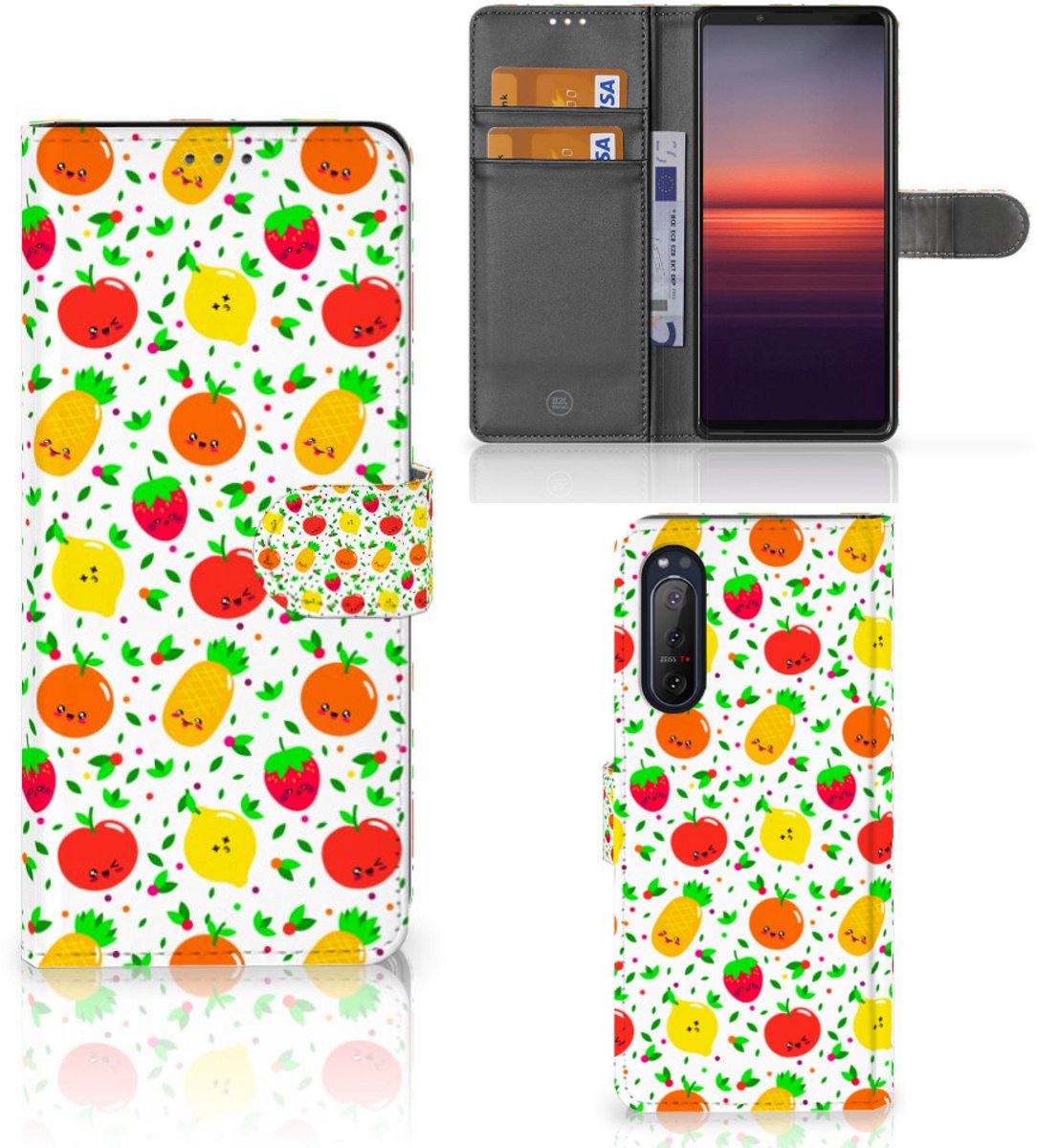 Sony Xperia 5II Book Cover Fruits