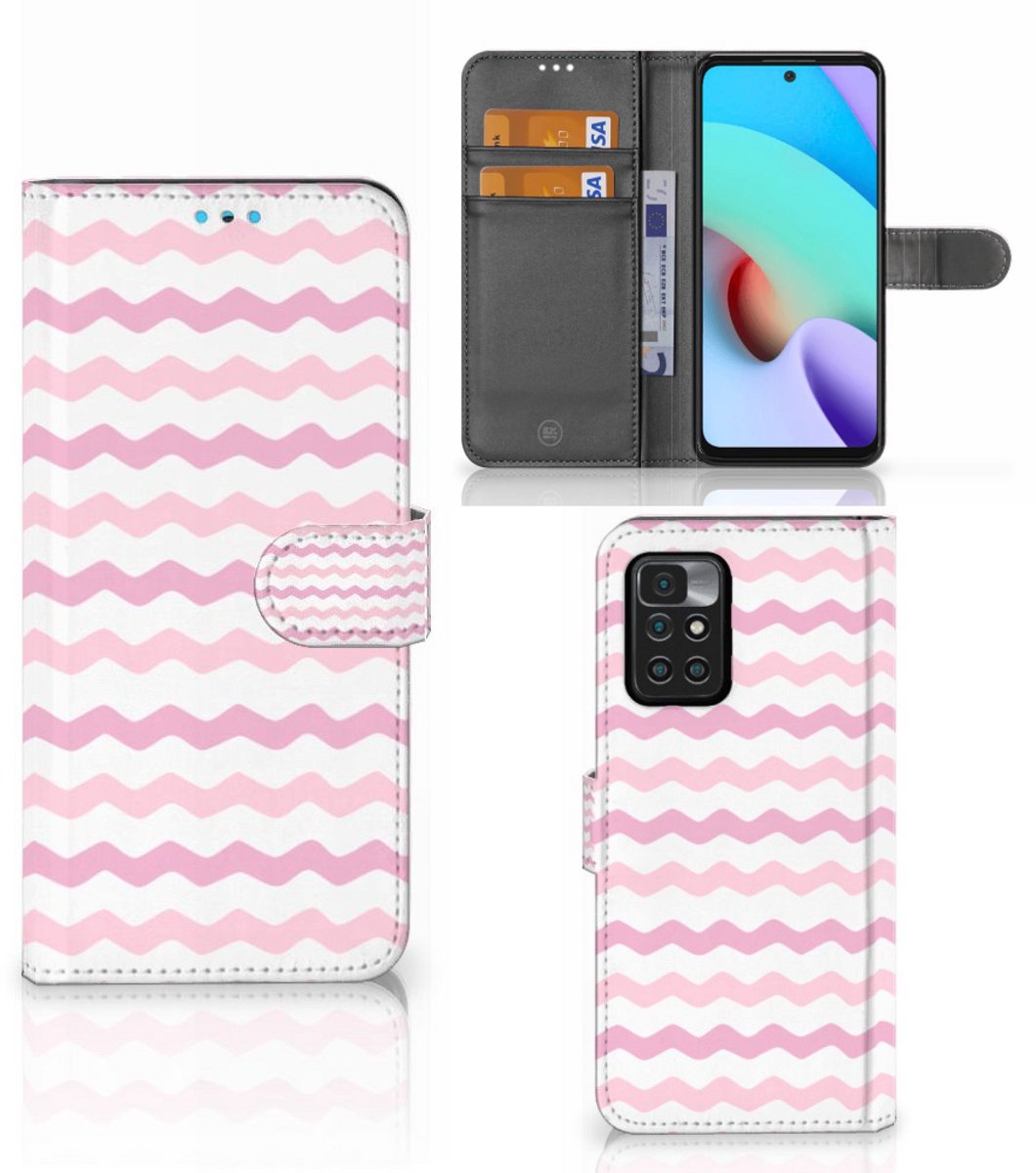Xiaomi Redmi 10 Telefoon Hoesje Waves Roze