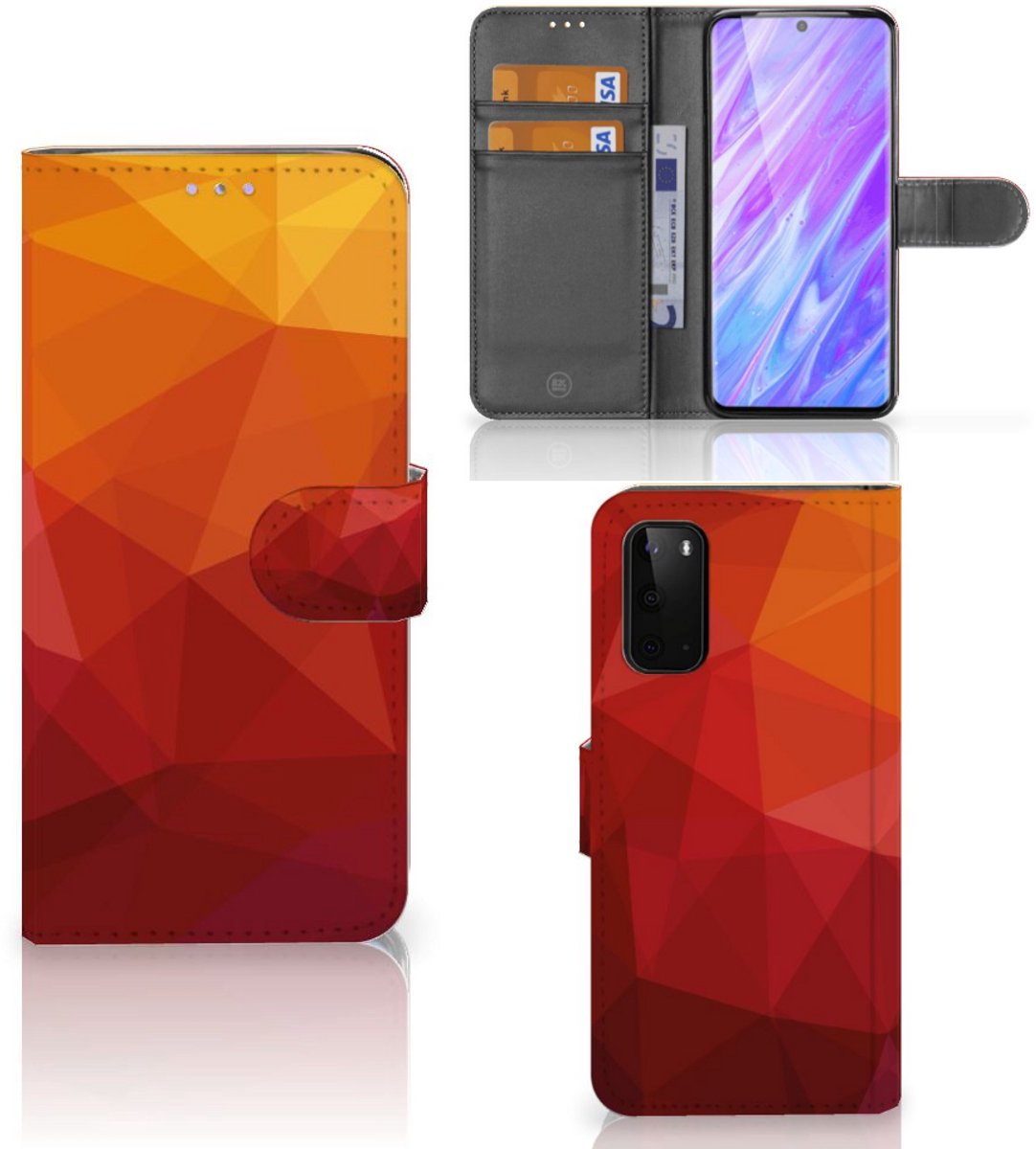 Book Case voor Samsung Galaxy S20 Polygon Red