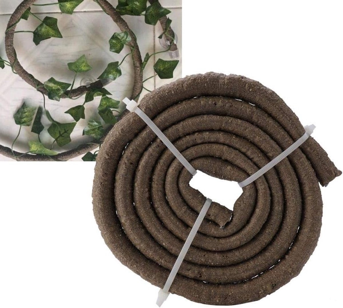 Flexibele Kunststof Klimtak voor Terrarium | 4.92ft Rattan Decor voor Reptielen met Zuignappen | Ideaal voor Klimgedrag en Habitat Verfraaiing