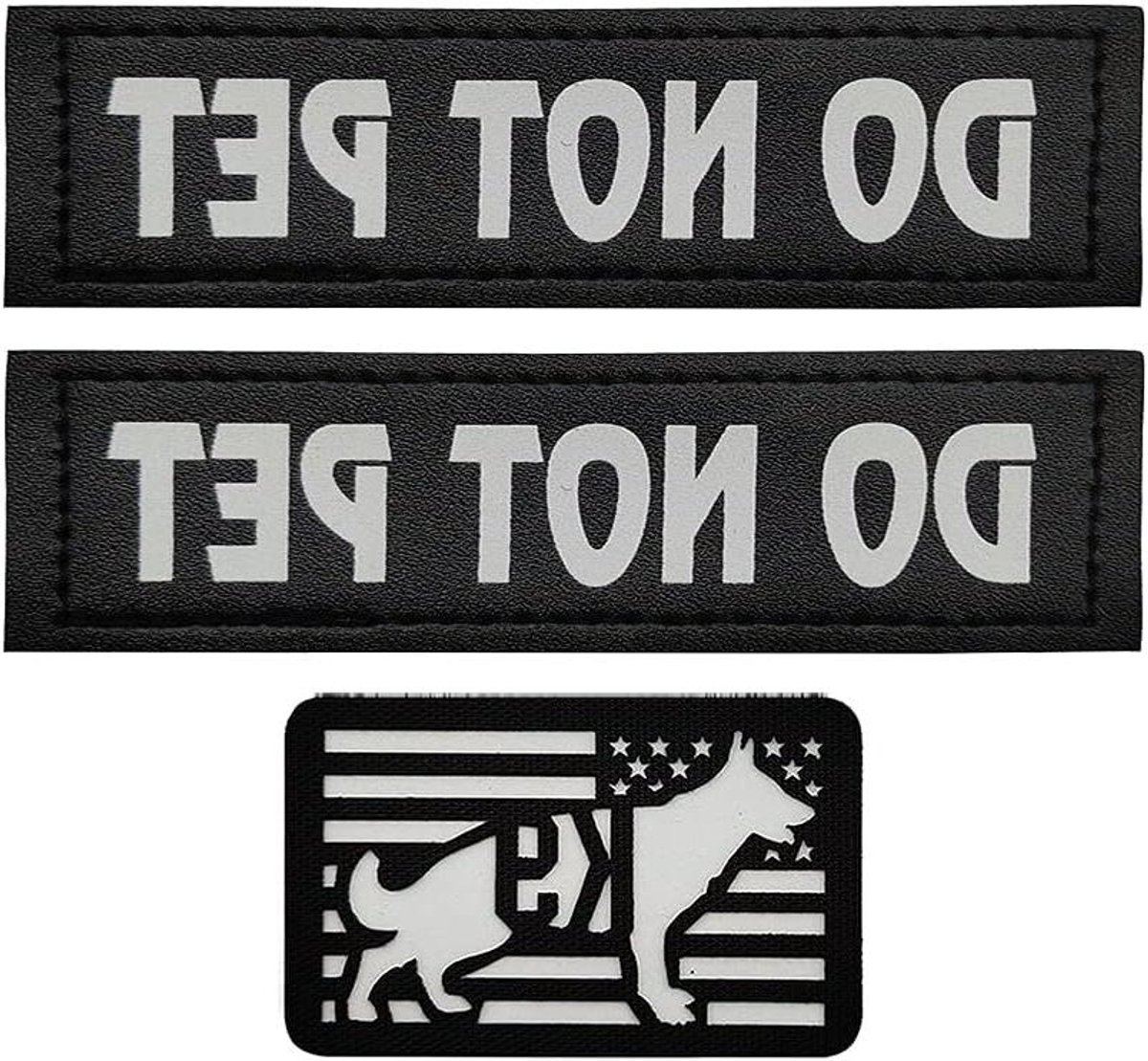 Honden Patches - Harnas Labels - Veiligheid Hond - Reflecterend Ontwerp - 3 Stuks - Niet Van Toepassing