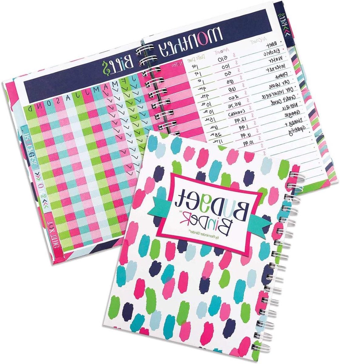 Budget Planner - Financiële Organizer - Financiën Beheren - Niet-Gedateerd Ontwerp - 12 Maanden - Roze Stippen