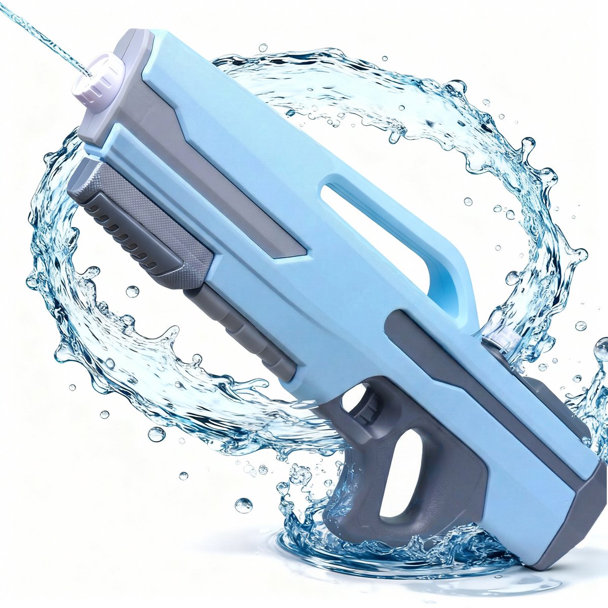 Waterpistool 54cm XL - 1200ml Grote Tank & 8m Schietbereik - Water Pistool- Watergeweer - Super Soaker - Duurzaam Waterspeelgoed voor Strand & Tuin - Buitenspeelgoed voor Kinderen & Volwassenen - 54×22×7cm - Blauw, Grijs