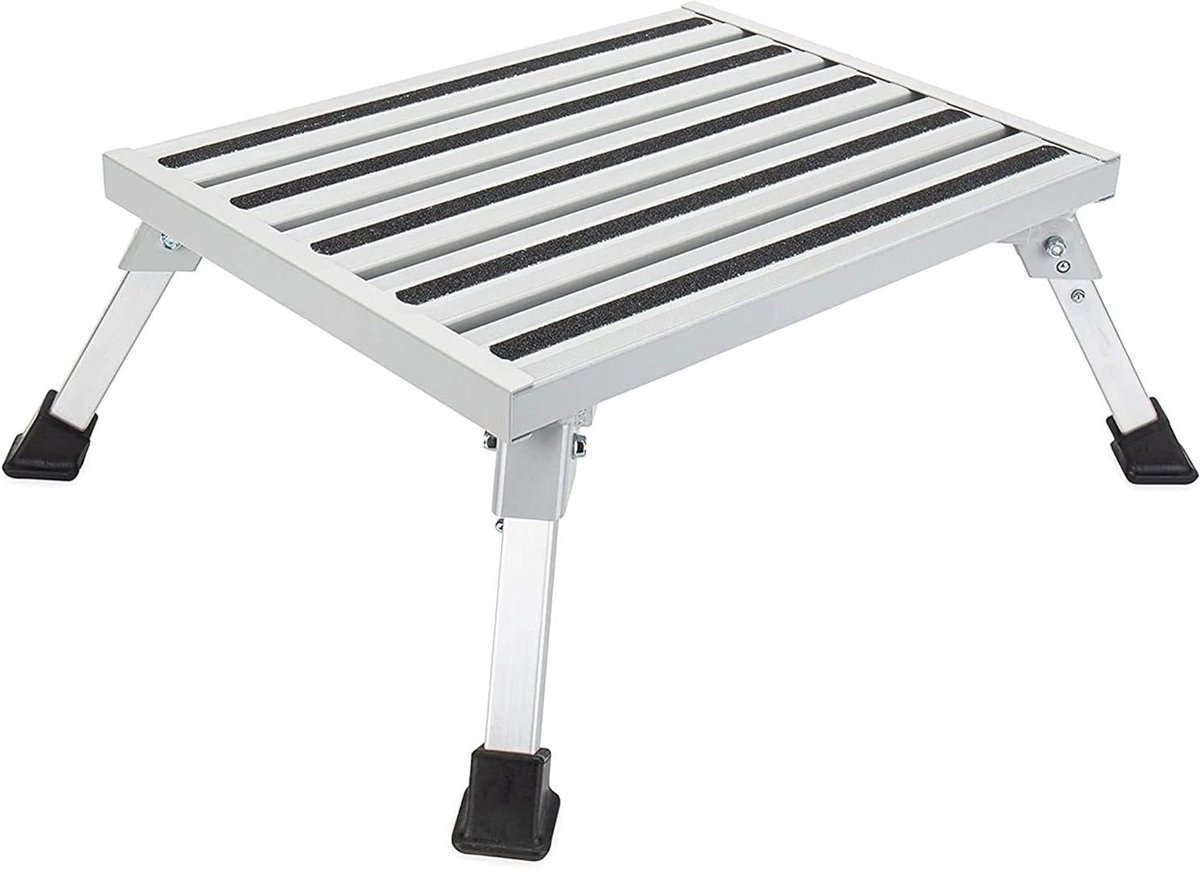 Opvouwbaar Platform Trapje - Stevige Opstap - Veilig Instappen - Antislip Voetjes - 453 kg Belasting - Aluminium
