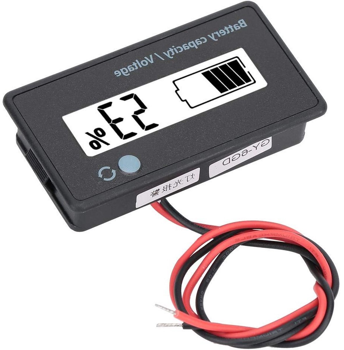 Battery Capaciteitsmonitor 12-84V met LCD Display en Alarm voor Loodzuur en Lithium Batterijen - Compact en Betrouwbaar