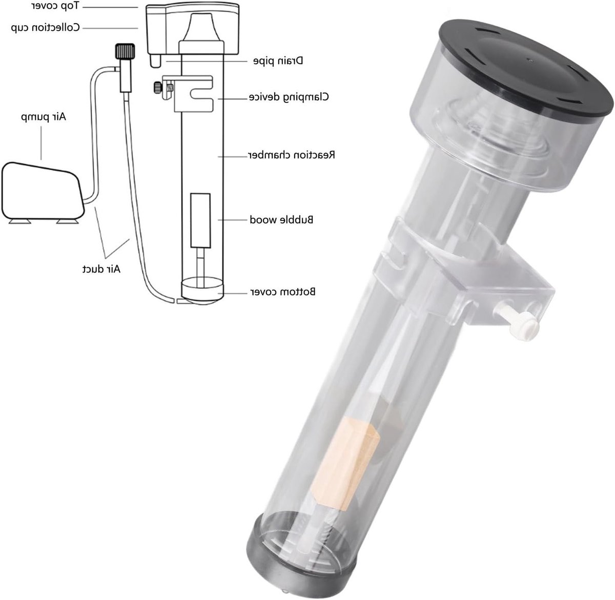 Efficiënte Proteïne Skimmer voor Aquariums - Olieverwijdering, Luchtregulatie en Waterkwaliteit Verbetering