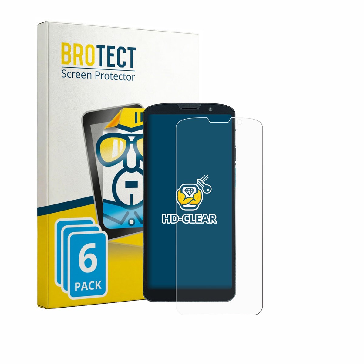BROTECT - Screenprotector voor Unitech EA630 - Folie Beschermfolie transparant 6 Stuks