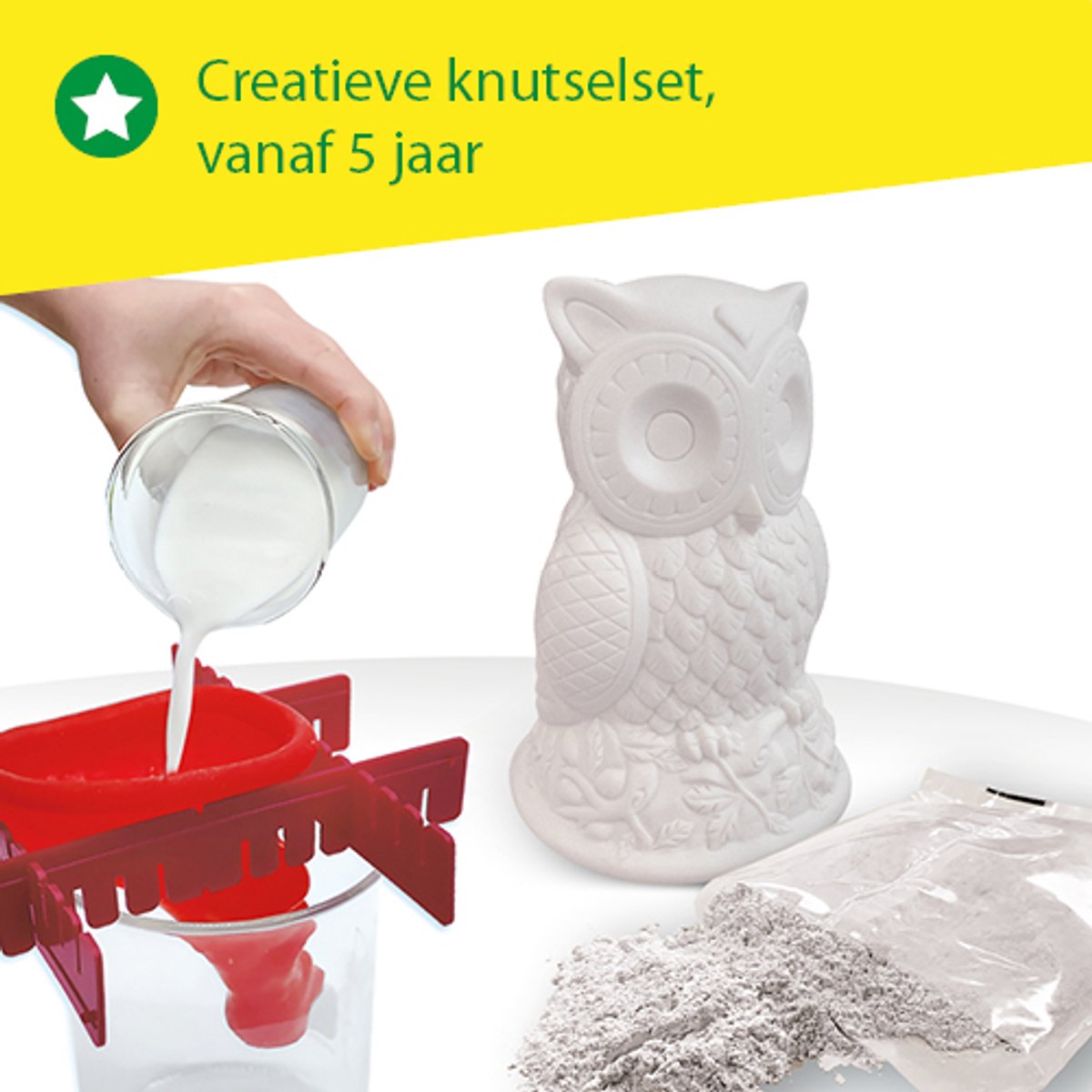 SES Creative - Hobby Pink - Gieten en Schilderen - Uil - Knutselen Meisjes - Sneldrogend - Vanaf 5 jaar — afbeelding 6
