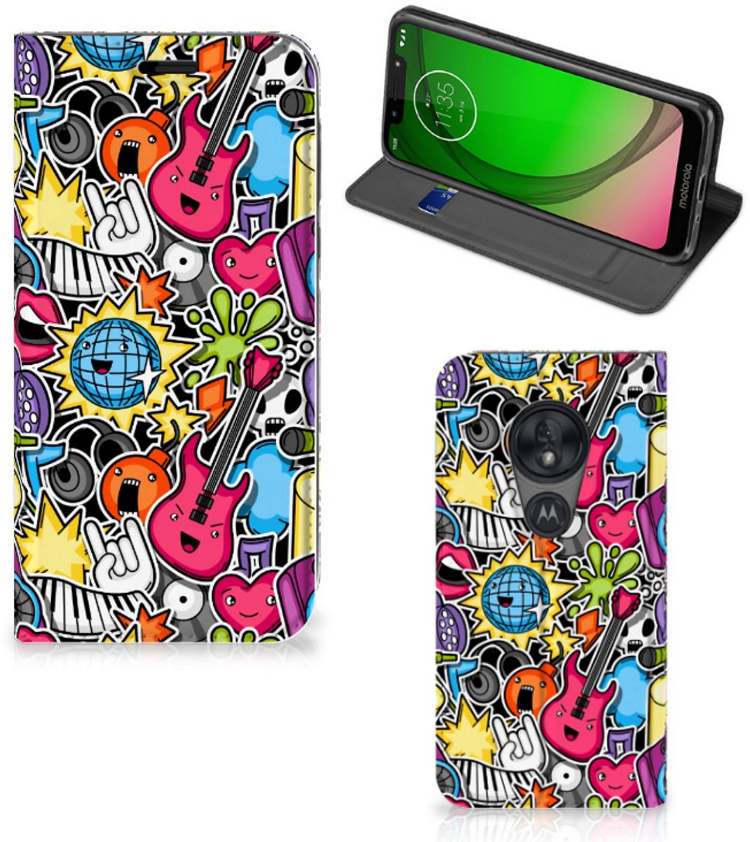 Motorola Moto G7 Play Hippe Standcase Punk Rock