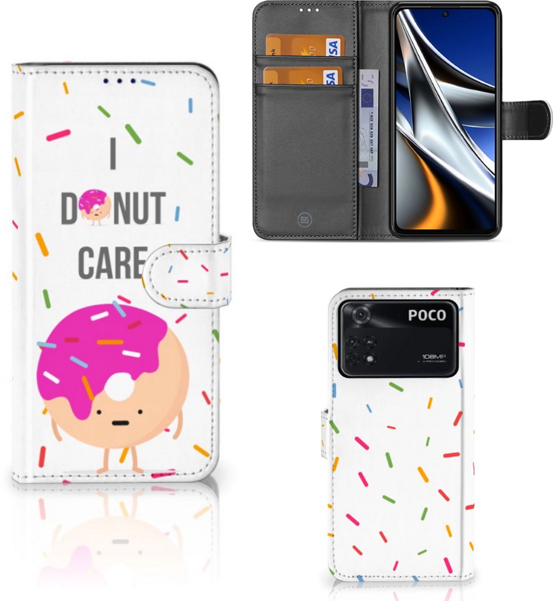 Xiaomi Poco X4 Pro 5G Book Cover Donut Roze