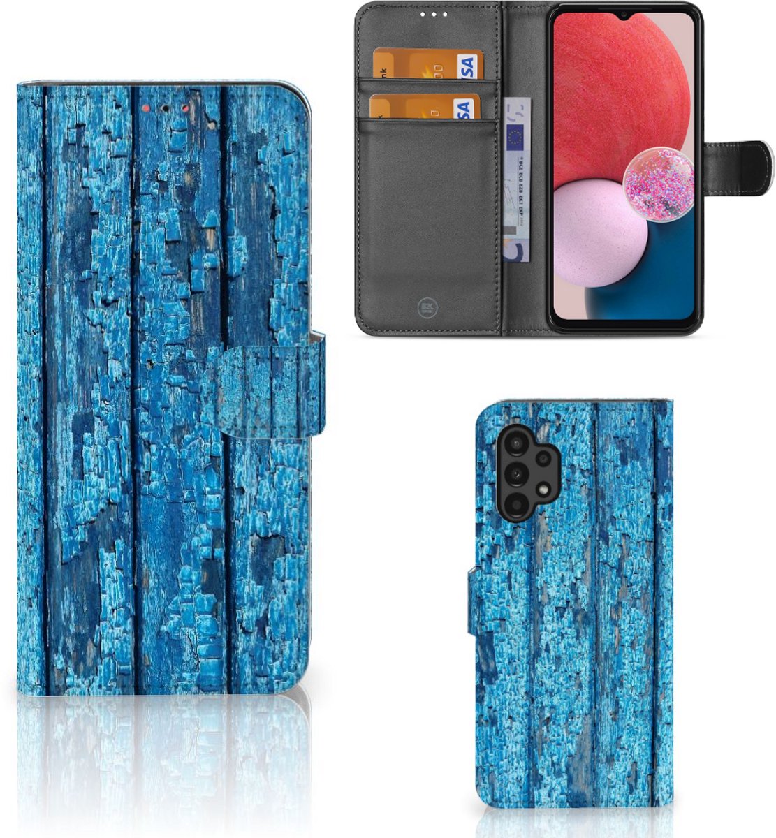 Samsung Galaxy A13 (4G) Book Style Case Wood Blue