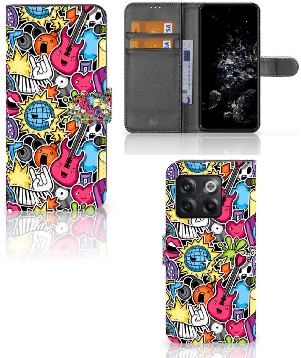 OnePlus 10T Wallet Case met Pasjes Punk Rock