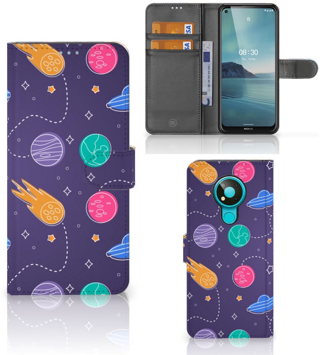 Nokia 3.4 Wallet Case met Pasjes Space